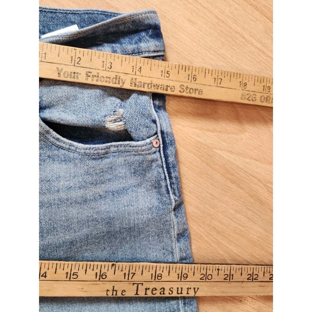 Paige Sawyer Wide Leg Jeans Vanda Distressed Button Fly Women's Size 29 Size 8 - Picture 13 of 16